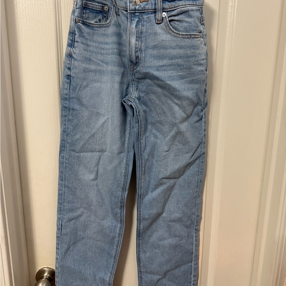 American Eagle Outfitters Blue High-Waisted Straight Jeans